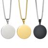 Stainless Steel Mirror-Finish Pet Tag Pendant - Engravable Round Necklace