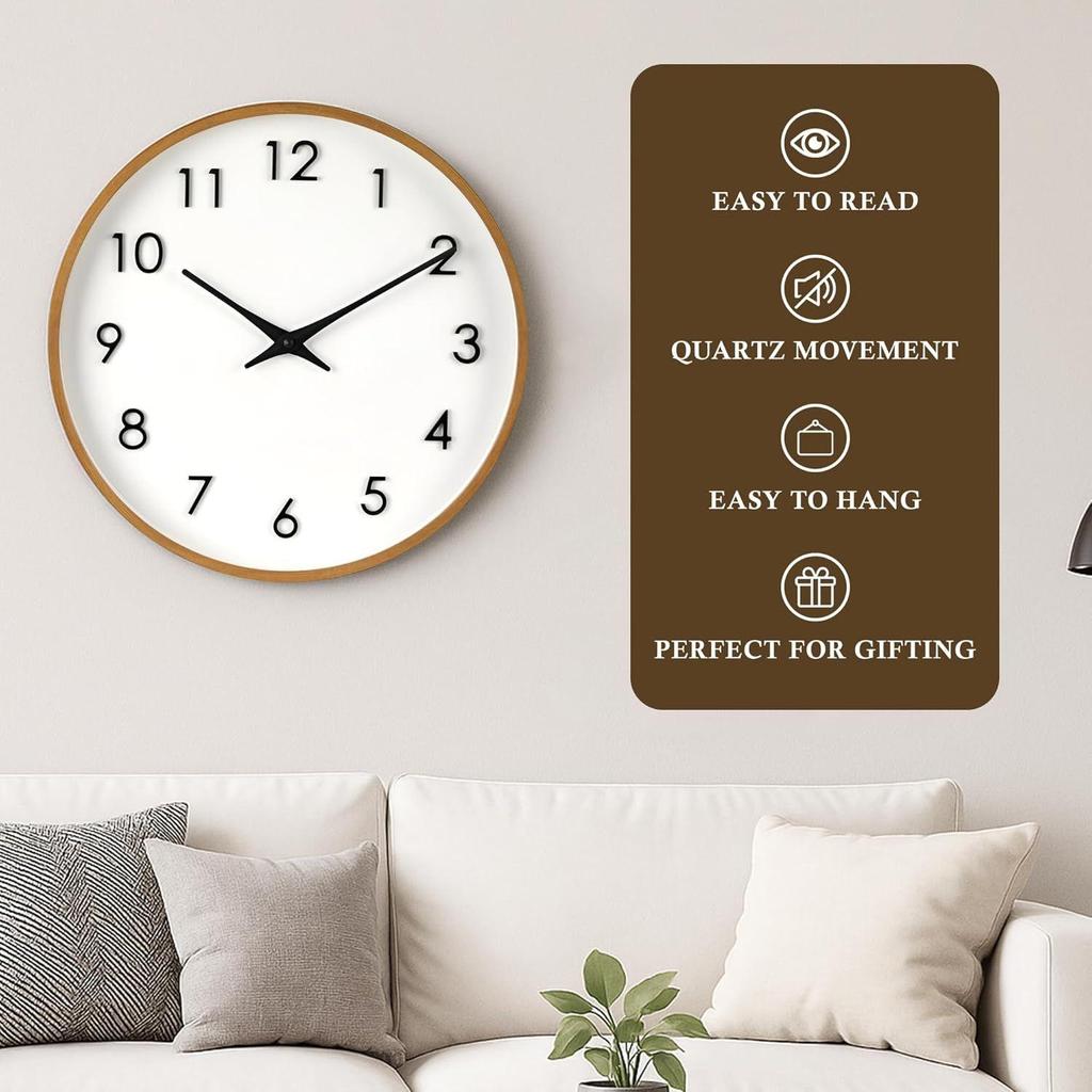 Golden Unique Wall Clock for Living Room Stylish Latest | Modern Analog Clock for Bedroom, Kitchen, Hall, Office | Modern Analog Time Piece Home Decor