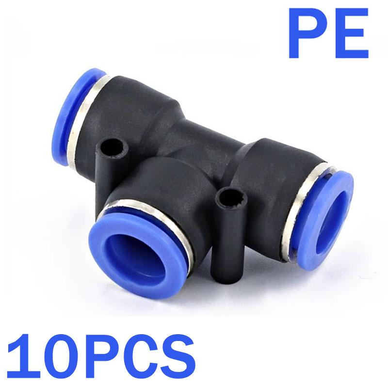 5PCS Pneumatic Fitting Pipe Air Connector Tube Quick Release Fitting Push In Hose Plastic 4/6/8/10/12mm Air Hose Connectors 6