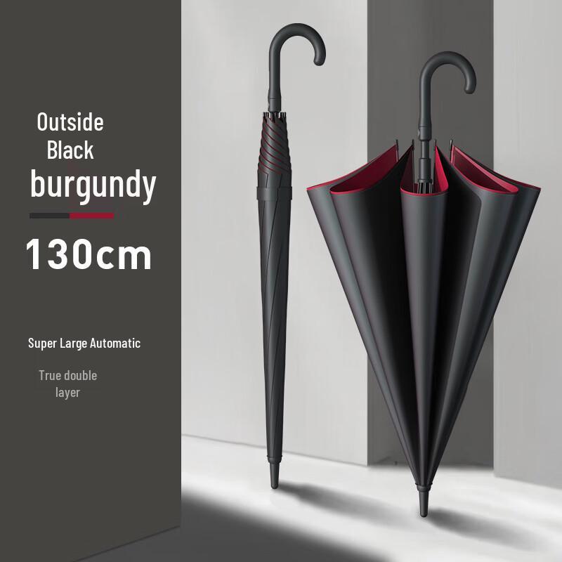 Automatic Double-Layer Reinforced Long-Handle Umbrella 135CM