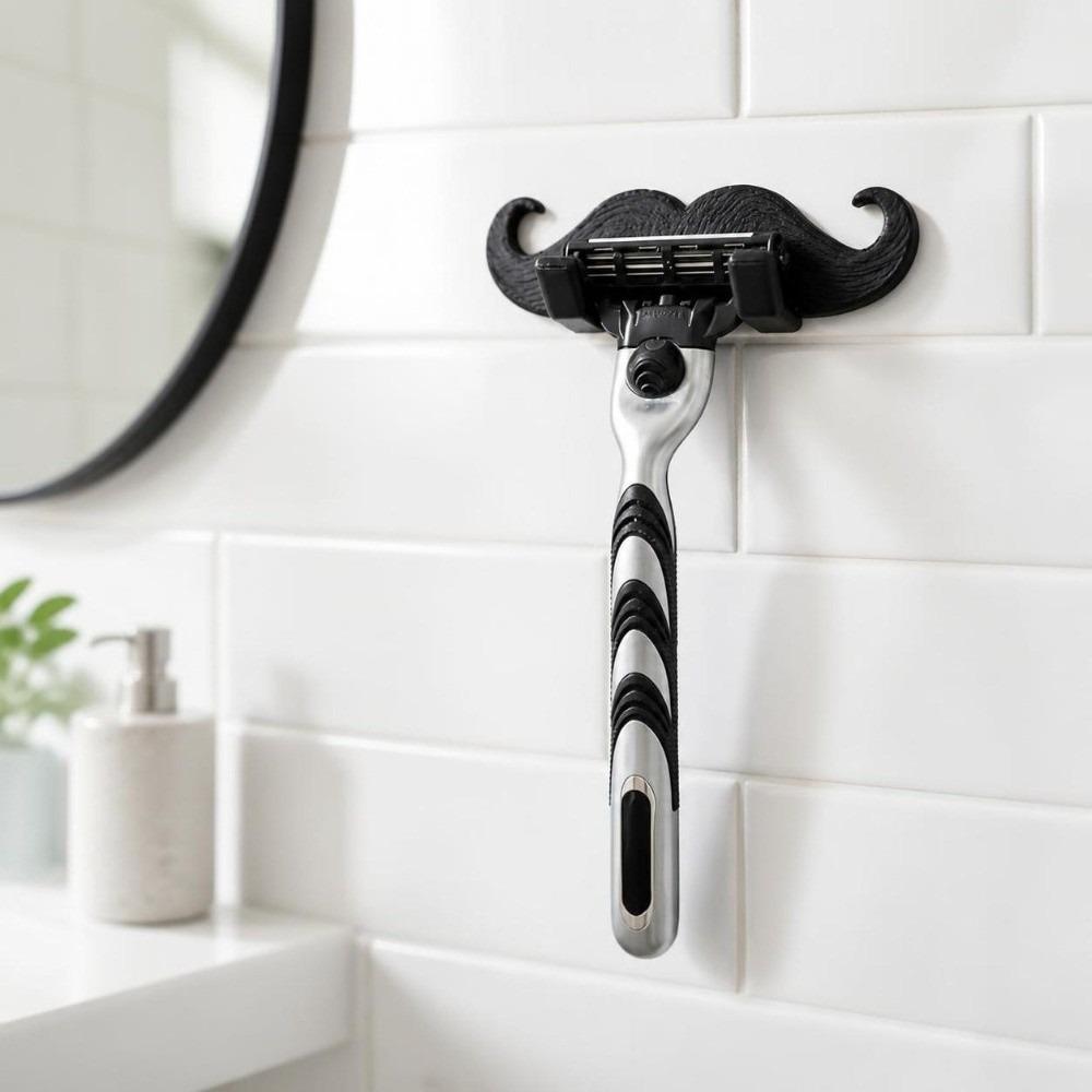 3pcs 3D Printed Beard Shape Hook Multifunctional Wall Hanger Holder Wall Storage Hook Bedroom