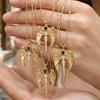 Angel Wings Retro Necklace: Colored Zircon Pendant In a Light Luxury Internet Celebrity Style.