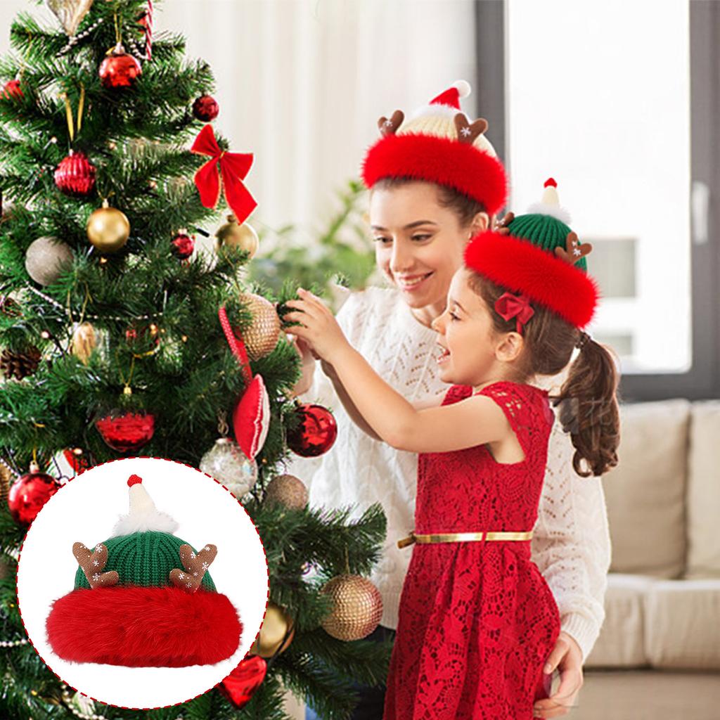 Christmas Hat Deer Antler Plush Hat