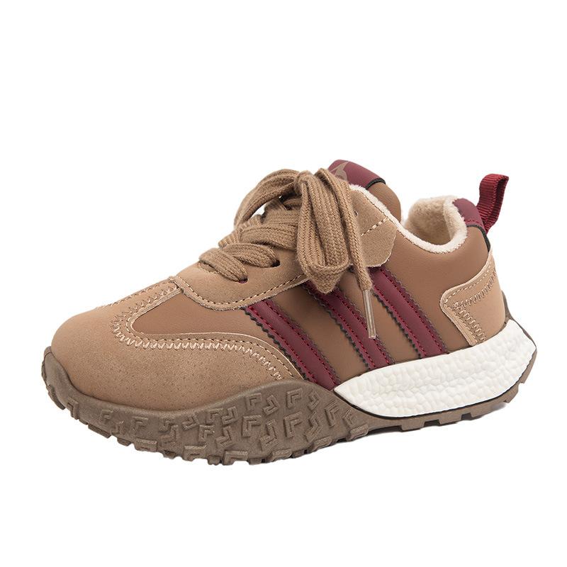 New Autumn and Winter Children's Running Shoes Fashion Leisure Sports Plus Velvet Cotton Shoes