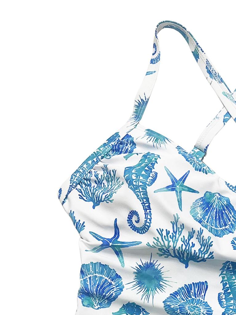 Plus Size Slimming One-Piece Swimsuit – Fashionable Print