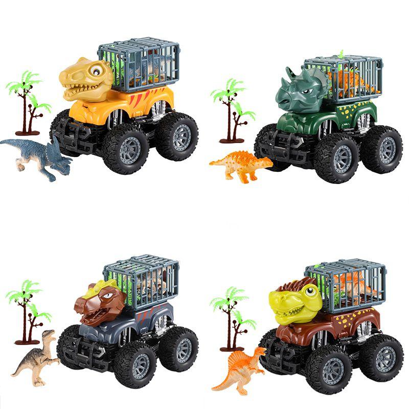 Sensory Engaging Dinosaur Truck Toy Set With Triceratops And Tyrannosaurus Figure