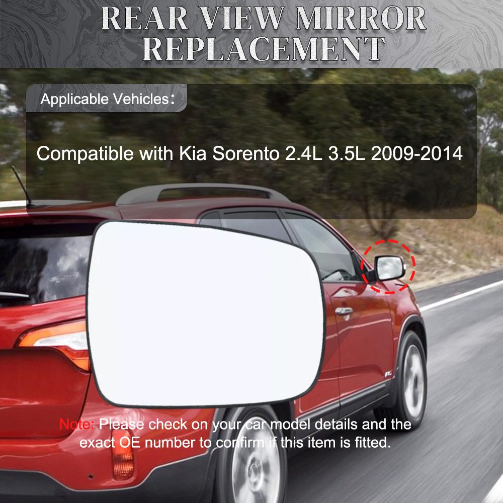 For Kia Sorento 2.4L 3.5L 2009 2010 2011 2012 2013 2014 Heated Side Mirror Glass Door Wing Rearview Mirror Left/Right 876112P030