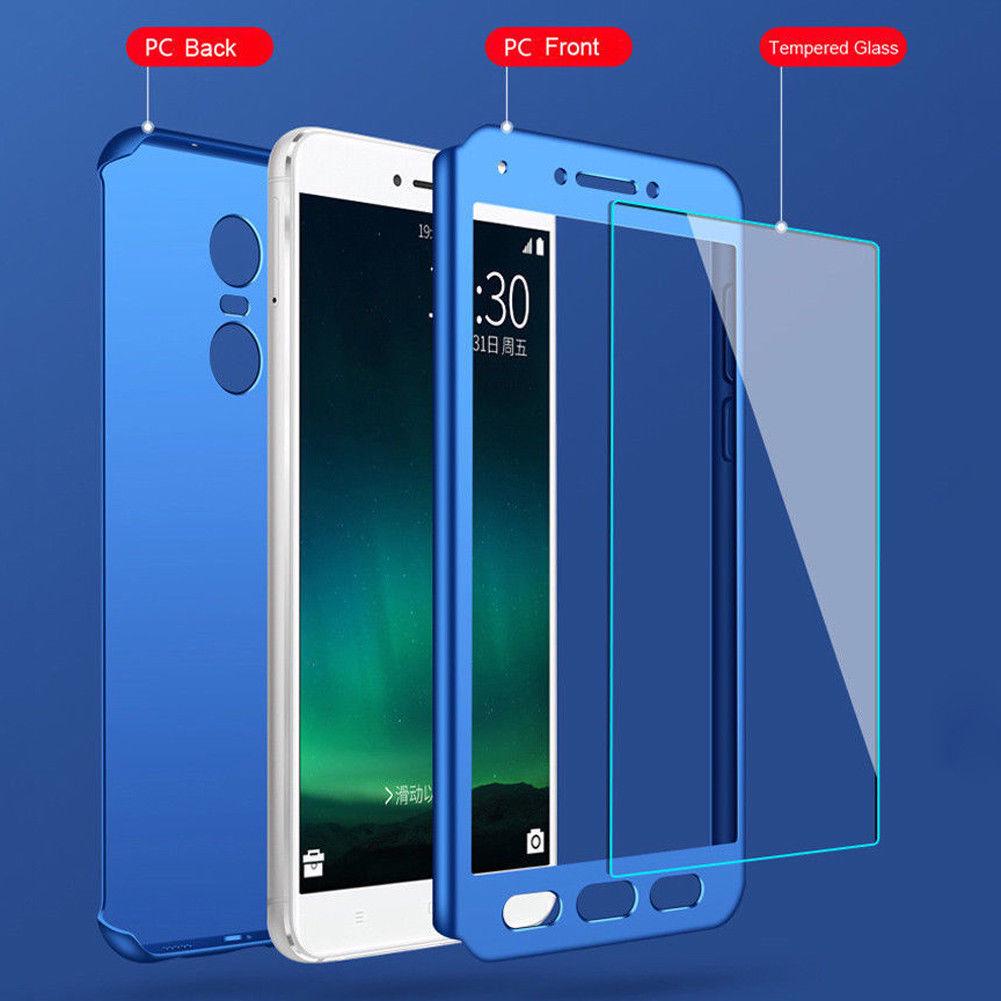 Buy Luxury 360° Full Cover Phone Case Back Cover + Tempered Glass Flim ...