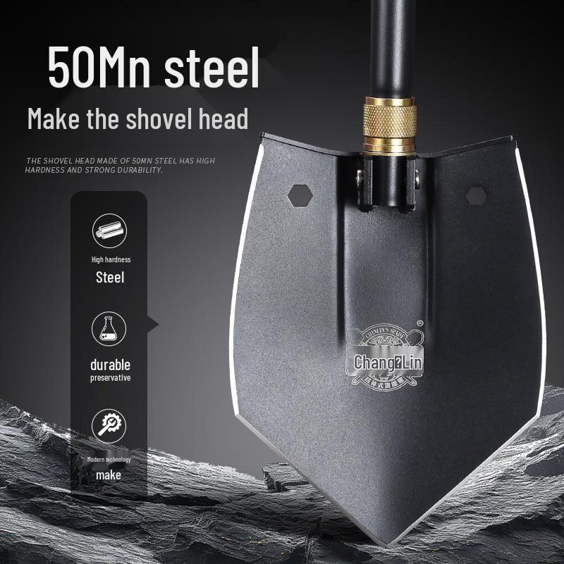 Changlin Telescopic Manganese Steel Engineer's Shovel with Extension Rod - Large for Forest Fire Fighting & Vehicle Mounting Outdoor