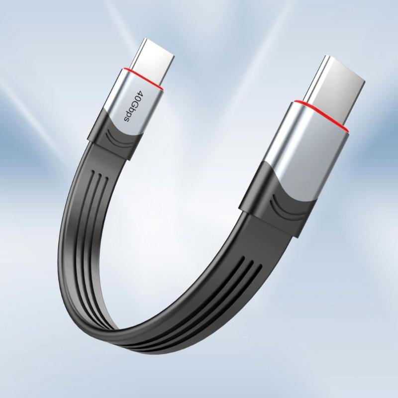 Short USB C Cable 60W PD Fast Charging Cable USB 3.1 Type C 40Gbps Short USB C to USB C Cable for 3 Device
