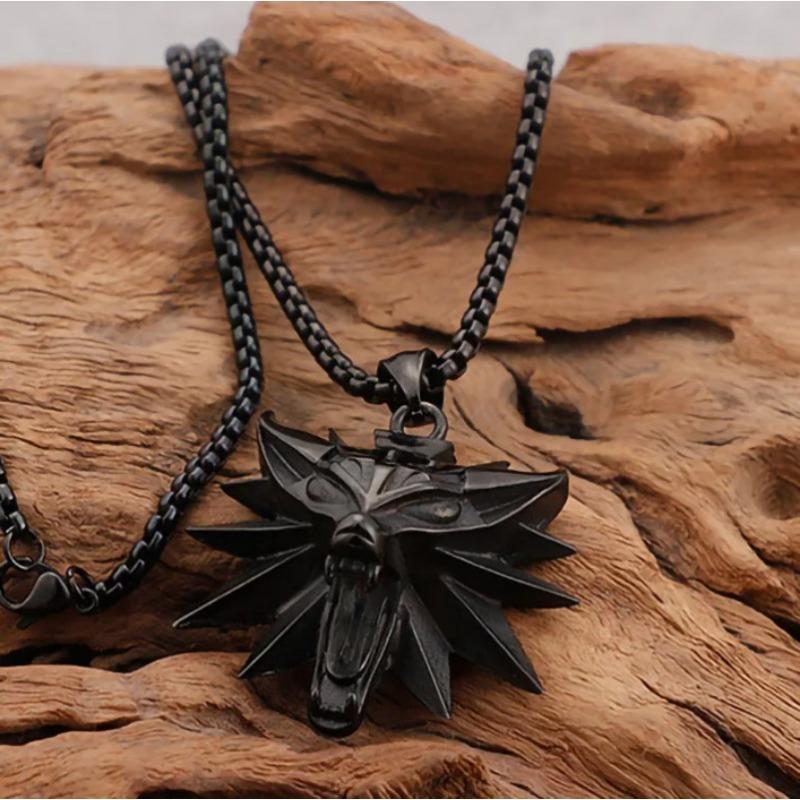 New Trend Retro Fashion Geometric Wolf Head Animal Necklace Men's Necklaces Personalized Domineering Men's JewelryGiftsWholesale