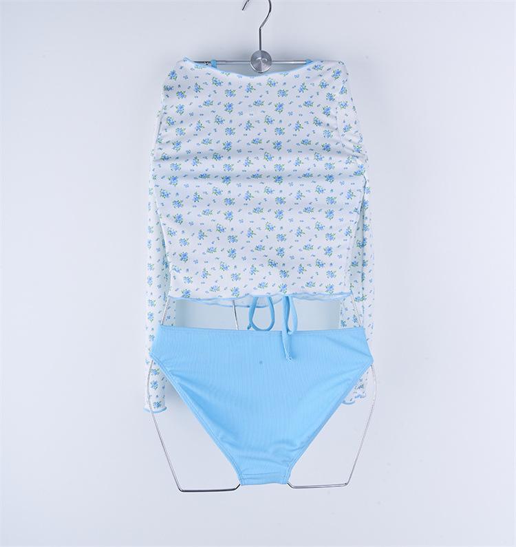 Women's Sun Protection Swimsuit: Chic Long Sleeve Three-Piece Set for Beach & Hot Springs