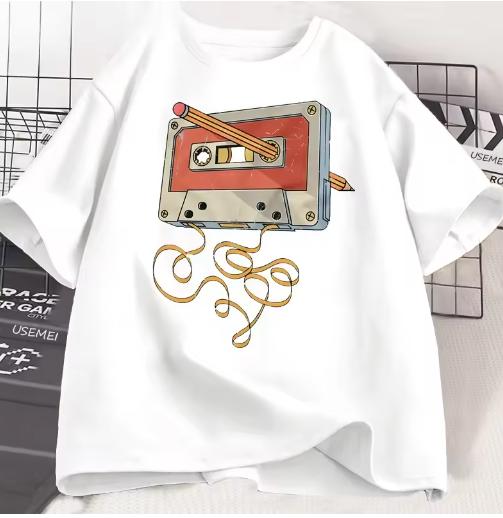 

Womens Tshirt Camisetas De Casete De Los 80 Y 90 Camisetas De Música Retro De Los Años 80 Camisetas De Ocio Relajadas Tshirts 4XL