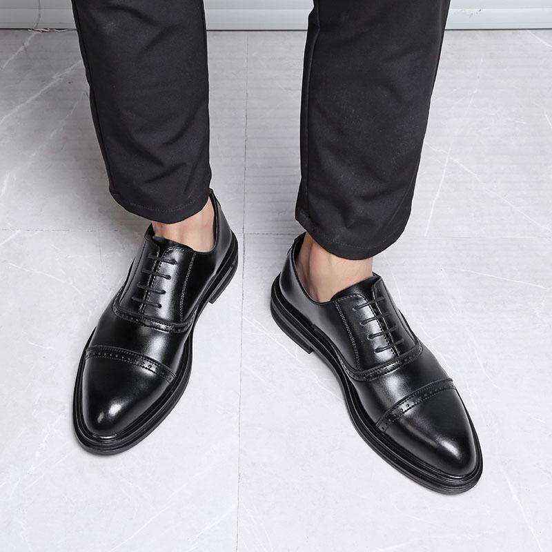 Fashion Pointed Casual Leather Shoes Business Dress Men'S Shoes One Piece Model 4028-D