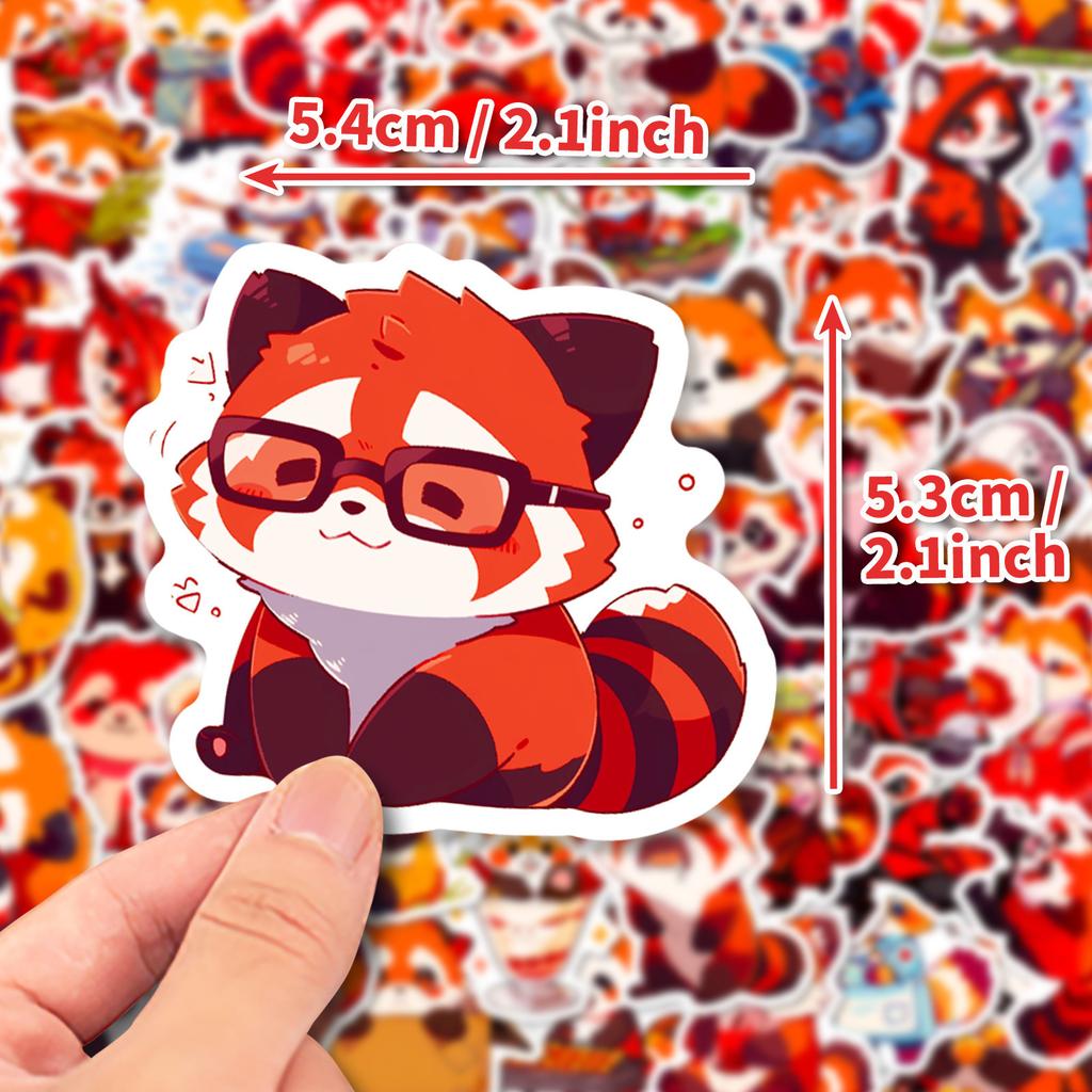50 Cartoon Little Panda Stickers New Product Cute Little Animals Red Panda Little Panda Cartoon