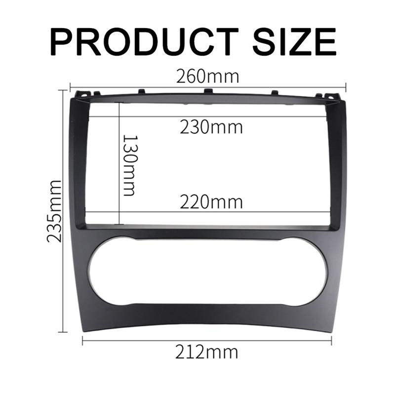 Car Frame Fascia Plastic Audio Dash Panel Kit 9Inch For Mercedes Benz C-Class W203/CLC W203 Radio GPS Android