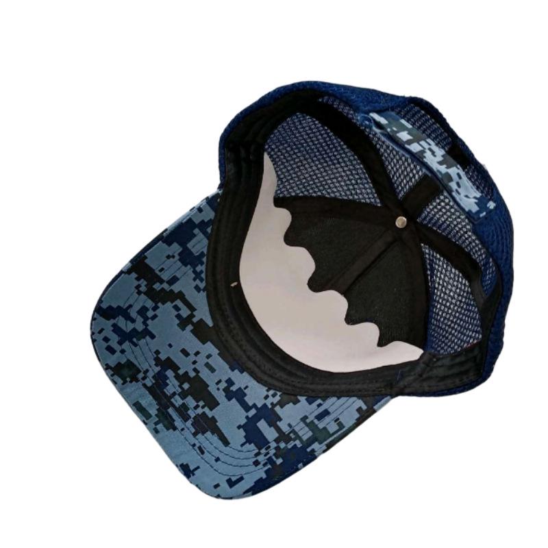 Cross-Border Camo American Flag Baseball Cap with Embroidered Patch - Mesh Duckbill Design for Men