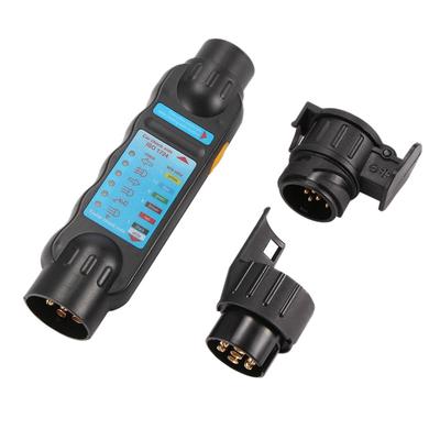 12V tester pro přívěsy vozidel, 7/13pinový kabel pro tažné světlo, zásuvka s 2 adaptéry, elektrické diagnostické nástroje