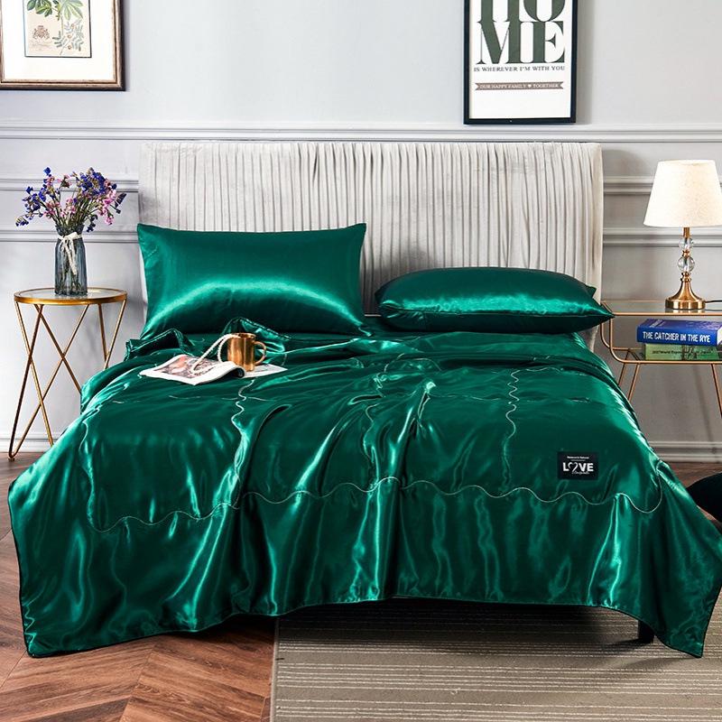 Ice Silk Cooling Summer Quilt: Solid Color, Waterproof, Air Conditioning Blanket