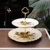 Ceramic Three-Tier Pastry Stand: English-European Style Fruit Bowl, Cake, Candy, and Snack Plate for Afternoon Tea.