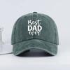 Casual Washed Cotton Best Dad Ever Hats Curved Brim Adjustable Letter Printed Baseball Caps Hip-hop Distressed Sun Hat Gift