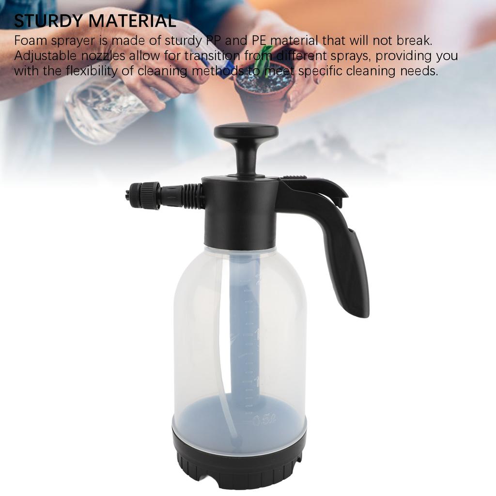 Car Foam Sprayer 2L Adjustable Pressure Foam Pump Sprayer Hand Pump Pressure Sprayer for Car Wash