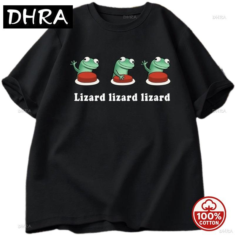 Lizard Meme Tshirt Unisex Unisex Funny Cotton Short Sleeve Tshirt Casual Summer Roundneck High Quality Loose Soft Tshirt Streetwear