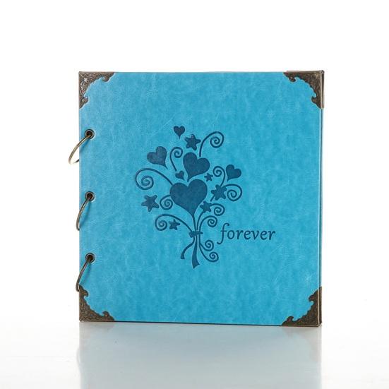 DIY Scrapbook Album, Faux Leather Black Card Photo Album with Ring Binding, Memory Book for Journaling, Retro Scrapbook Gift