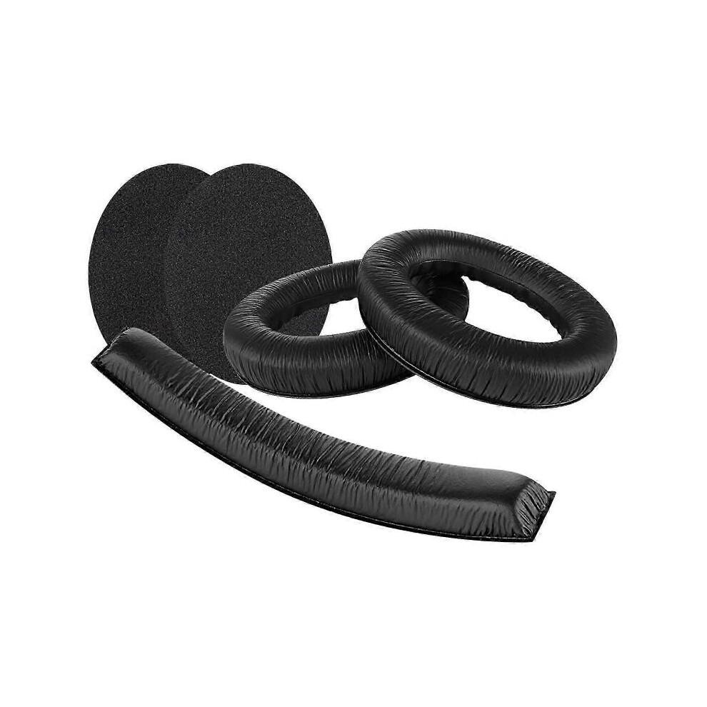 Replacement Parts Set for Sennheiser HD 380/380 Pro PC350 Game Zero Headphones Including QuickFit Leatherette Ear Pads and Headband Pad