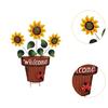 Flower Pot Garden Stake 2D Decor Sturdy Decoration for Lawn Landscape Patio
