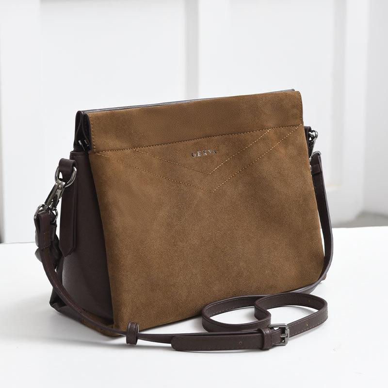 Tote Bag, Casual Large Capacity Shoulder Bag, New Matte Patchwork Bag, Versatile Commuting Crossbody Bag for Women коричневый
