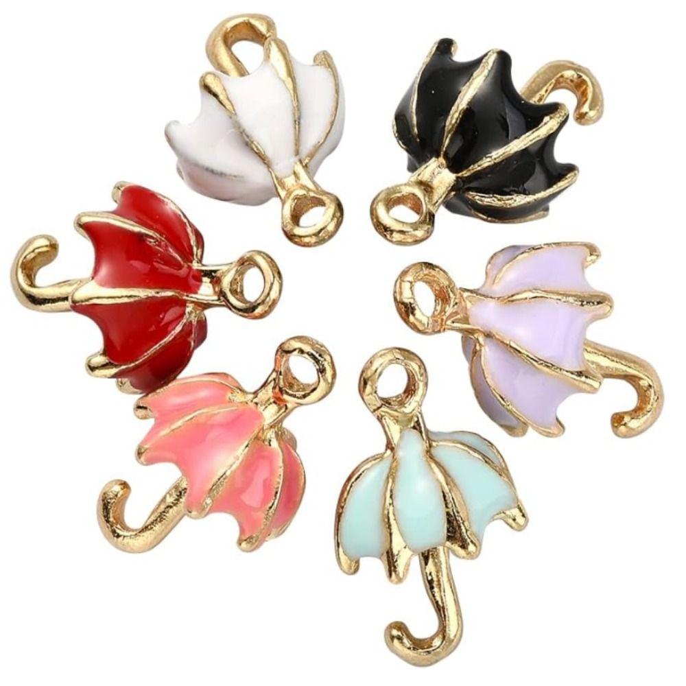 30pcs 6 Colors 3D Umbrella Charms 30pcs Enamel Charms Crafts Bulk Hanging Charms  Crafts Making