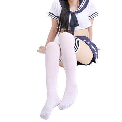 Sexy Dessous Japanischer und koreanischer Sex College-Wind Baumwolle Dicke schwarz-weiß gestreifte Strümpfe Drei Riegel Kniestrümpfe Studentensocken
