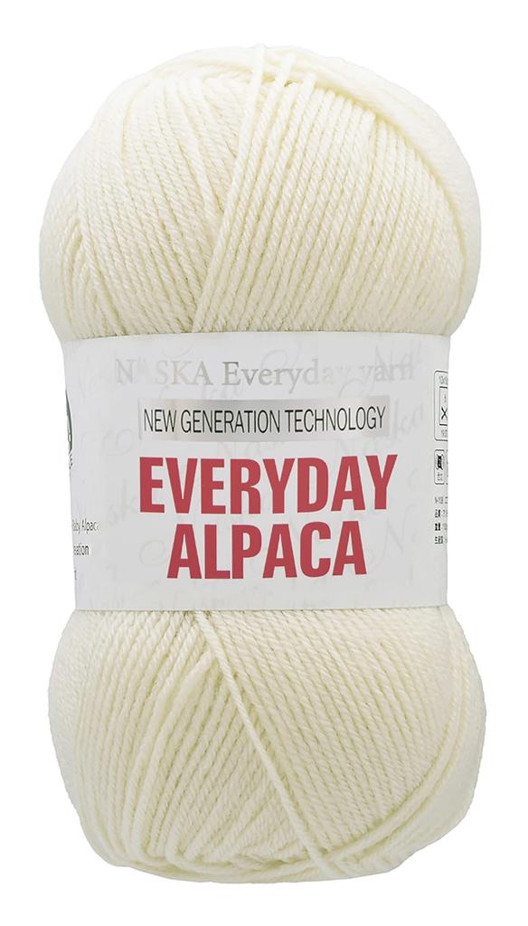 Пряжа ручного в'язання NASKA Everyday Alpaca Середньої товщини Біла 100г 300м набір 5 мотків КОЛ.201 приблизно. N-108