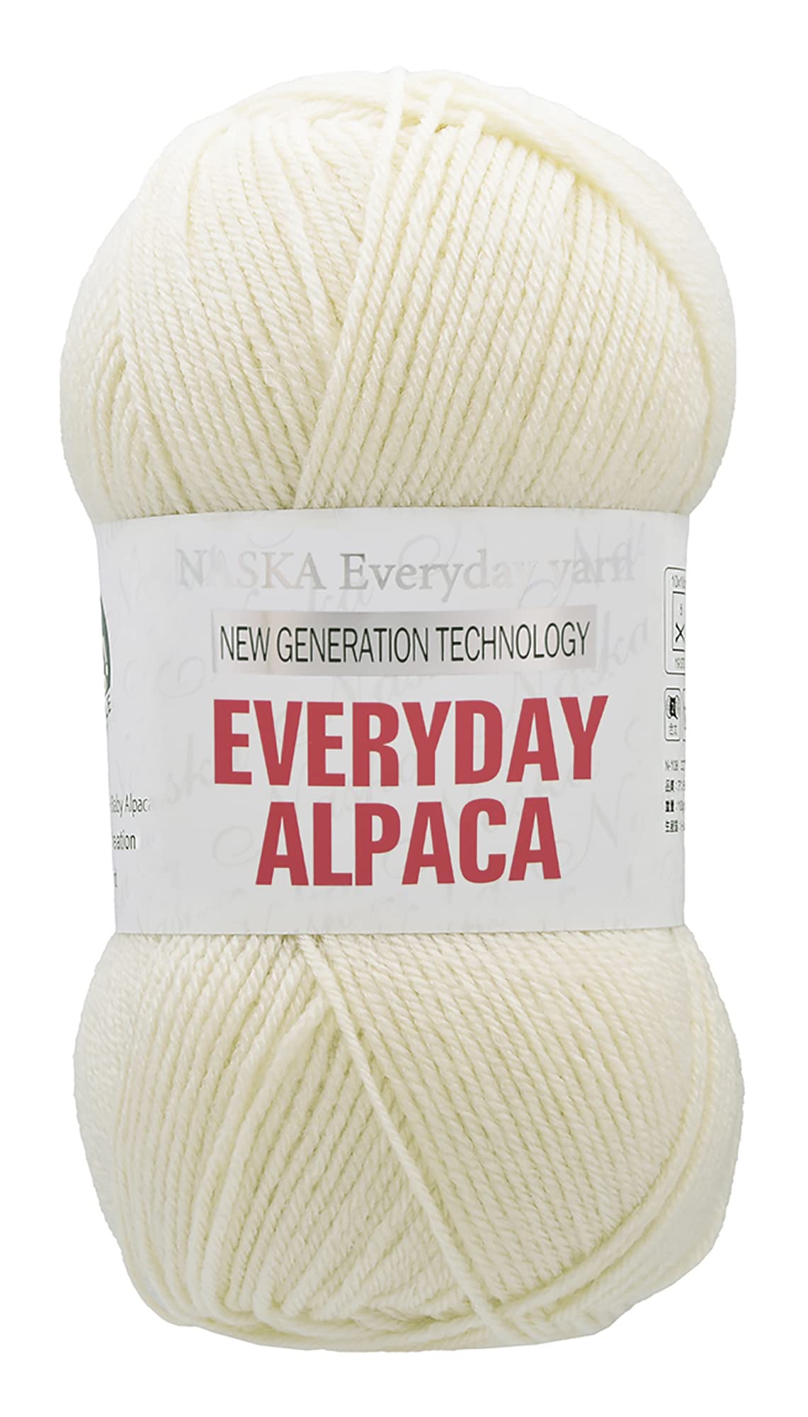 

NASKA Пряжа ручной вязки Everyday Alpaca средней толщины белая 100г 300м набор из 5 мотков COL.201 примерно. Н-108