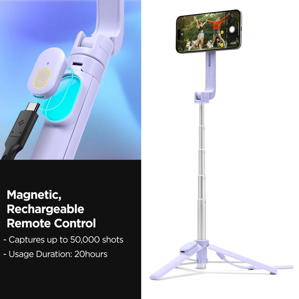 Spigen S571W Magsafe Bluetooth Selfie Stick Tripod Lavender