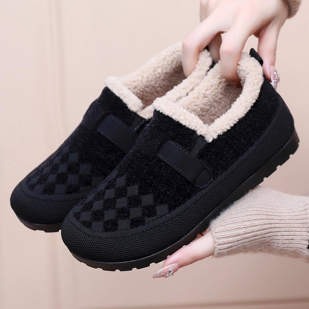 Shoes women's cotton shoes velvet middle-aged and elderly mother shoes cold-proof and warm women's short boots one-pedal snow boots versatile cotton