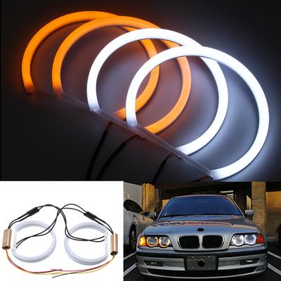 Headlight Multi color RGB LED Angel Eyes Halo Ring Eye DRL 1 Set Not Projector 4x HID STYLE COB LED Angel Eyes Halo