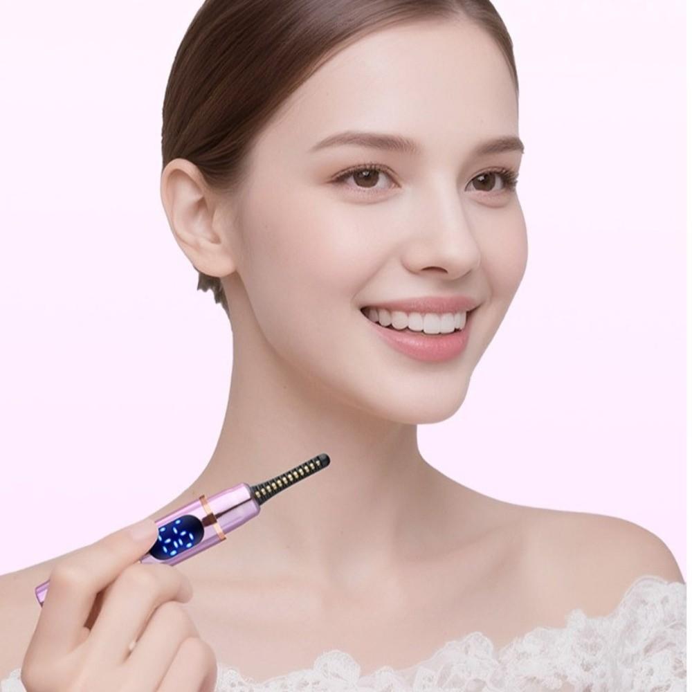 Long-Lasting Styling Heated Eyelash Clip LED Screen Portable Eyelash Curling Device Daily Makeup