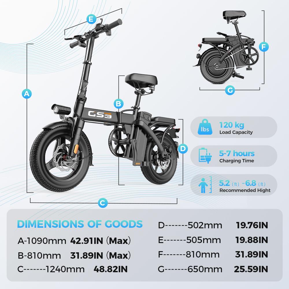 TOOFLY GS3 Folding Electric Bicycle 250W 48V15AH 14inch