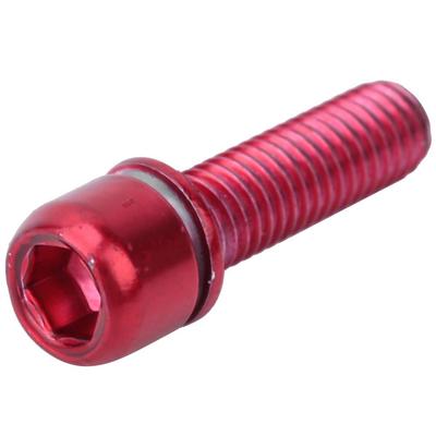 Šrouby pro upevnění představce kola 4ks M5*18mm Titanová slitina jízdního kola Kuželové šrouby pro horské kolo Části řídítek jízdního kola (Červené)