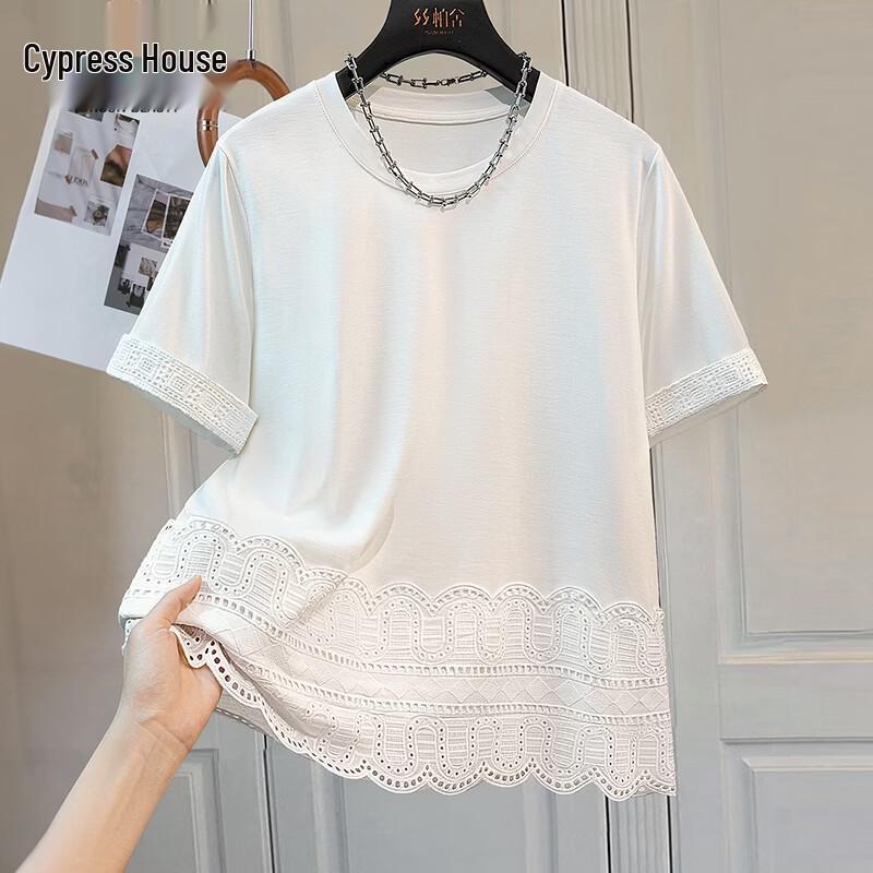 Sibaishe Women s Solid Loose Fit Round Neck Short Sleeve T-Shirt L