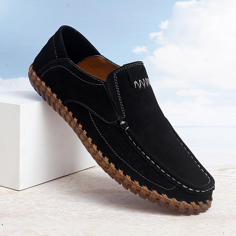 Men's Leather Casual Shoes Handmade Loafers Comfortable Men's Slip On Shoes Flat Moccasins Men's Sneakers