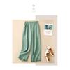 Women S High Waist Loose Fit Wide Leg Cropped Casual Pants With Chinese Knot