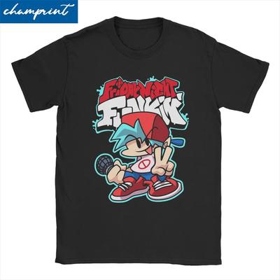 Vintage Boyfriend FNF Bf Game T-Shirt for Men Women Cotton T Shirt Friday Night Funkin Short Sleeve Tee Shirt Party Tops
