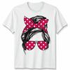 Messy Bun Polka Dot Graphic Tee Women’s T-Shirt Men’s Fashion Style Top