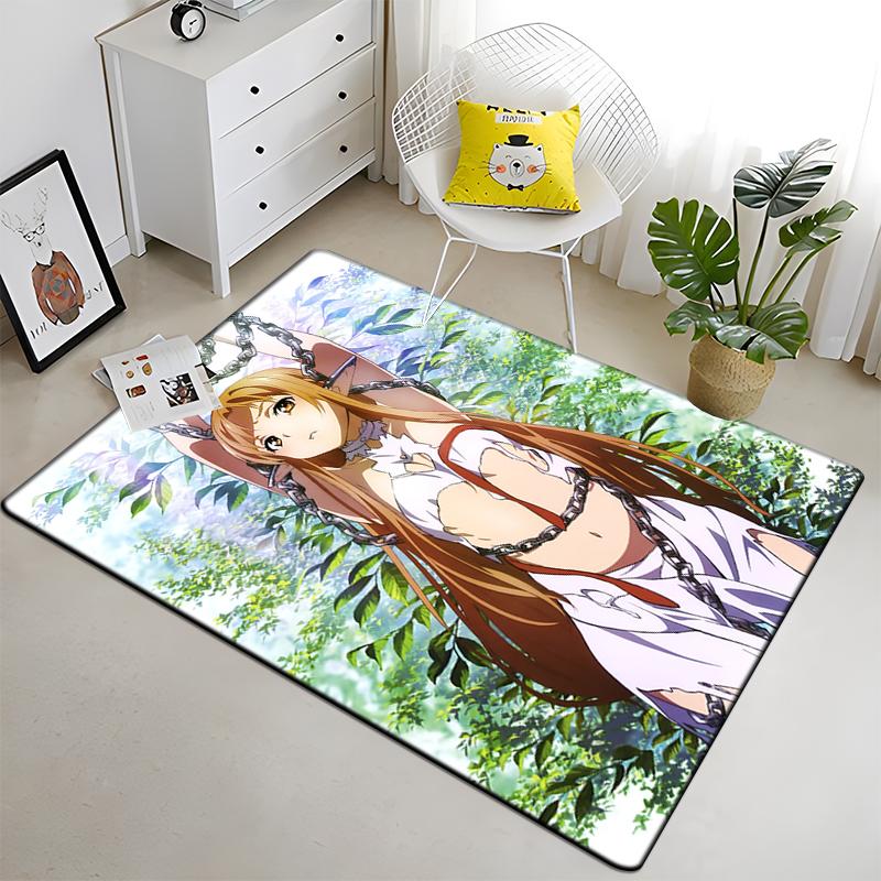 Hot Anime SAO Sword Art Online Modern House Living Room Floor Matte Bedroom Carpet Art Poster Mat Pattern Decorative Square Rug