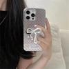 Cute Bow Phone Shell Back Sticker Korea Ins Style Transparent Foldable Phone Stand for iPhone Samsung Xiaomi Back Mounted Holder