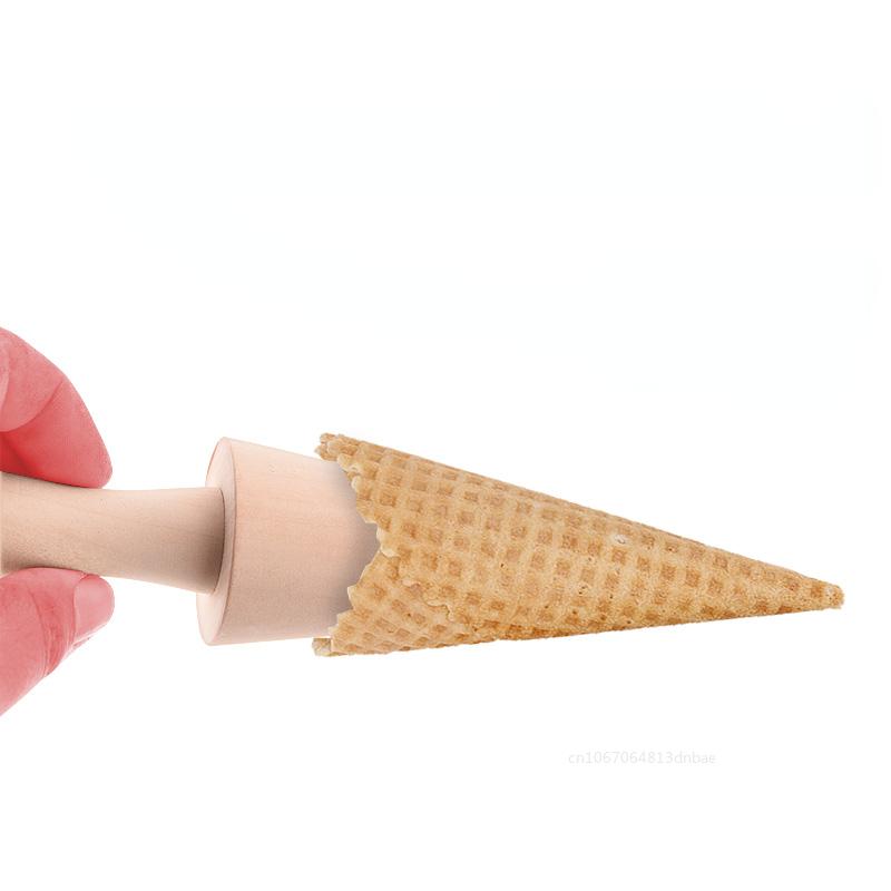 Massivholz Frühlingsrolle Eistüte Form Spirale Croissants Creme Horn Formen Omelett Waffel Roller Gebäck Form Küche Zubehör