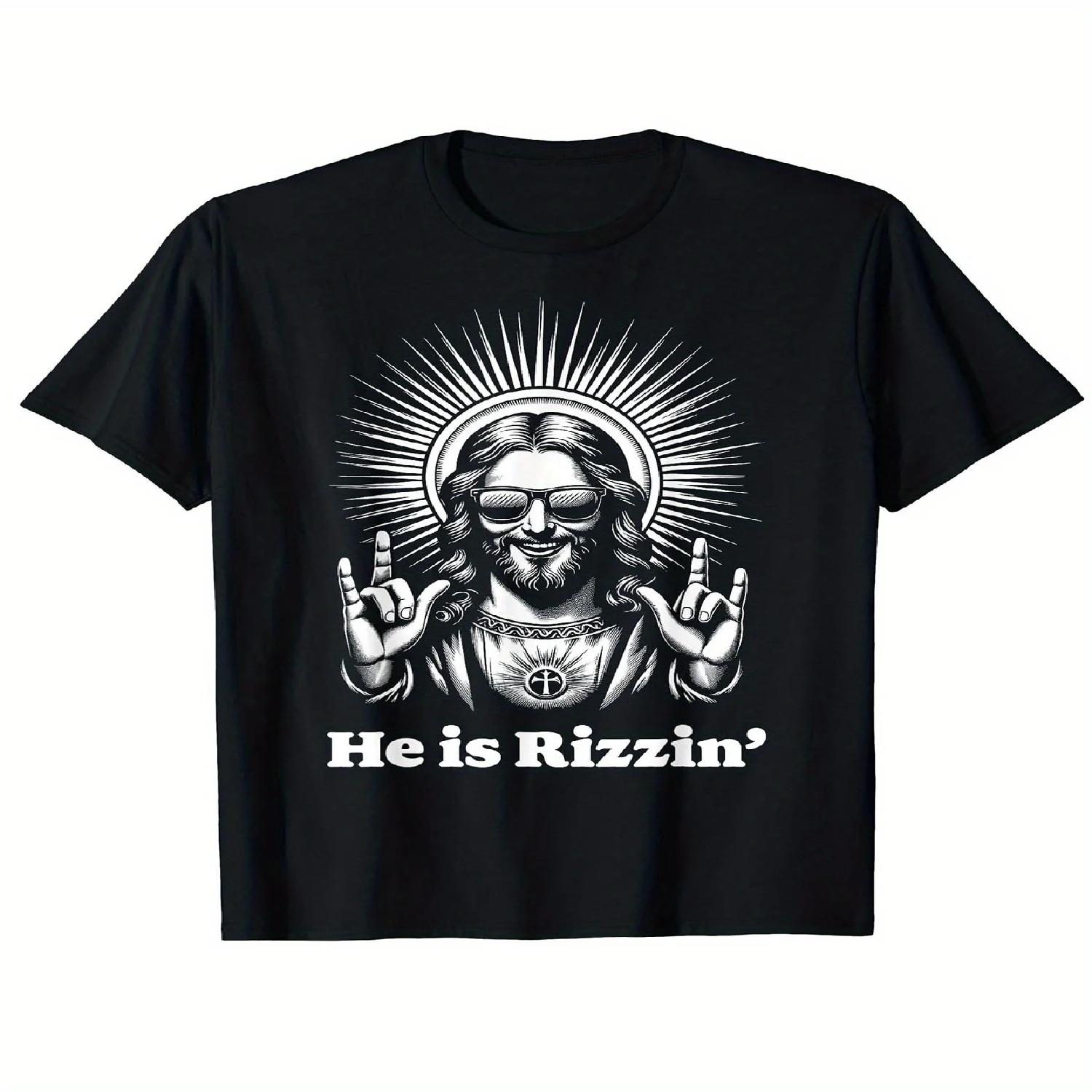 Sense of design-He Is Risen Jesus Rock On Rizzin Funny Easter XXXXL